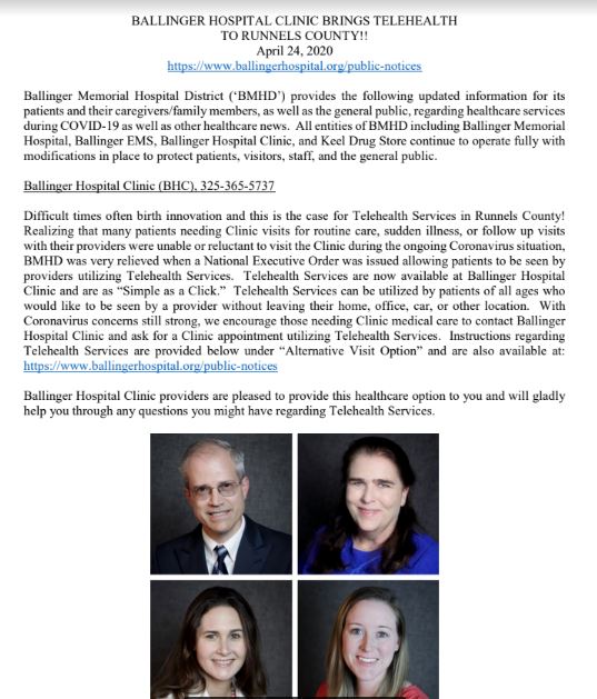 Ballinger Hospital Telehealth 01